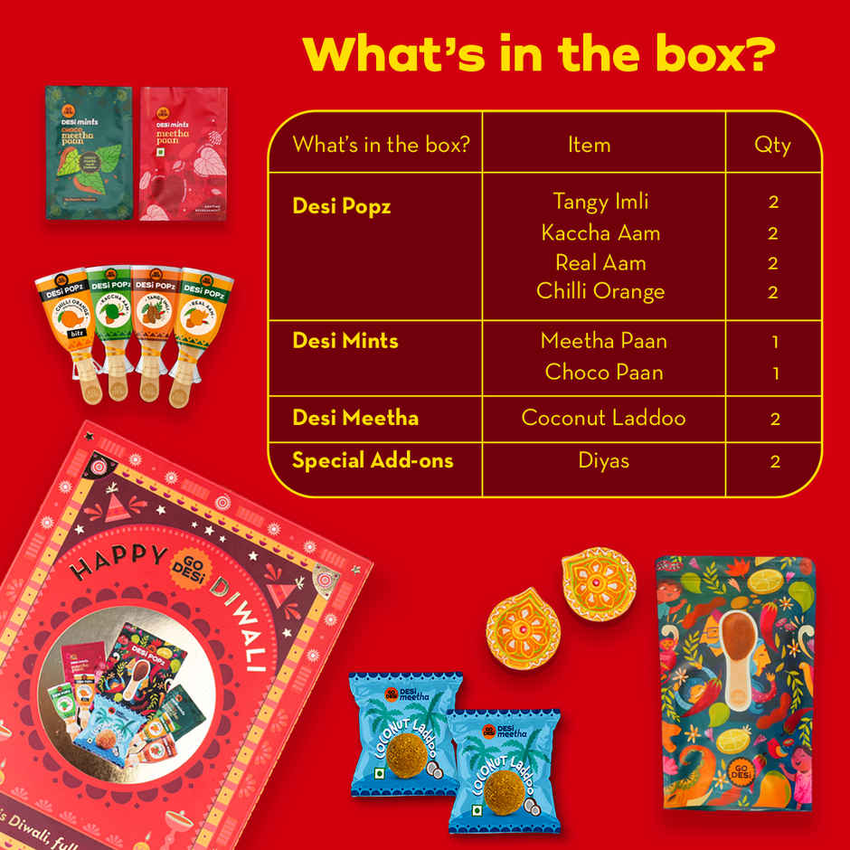 Go Desi Diwali Gift Box With Ladoo Paan & Candy