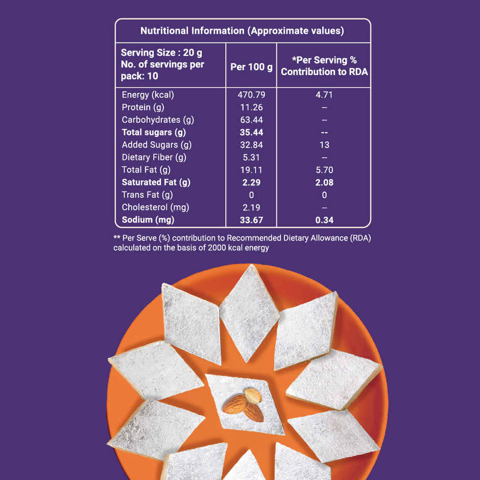 Badam Katli 61% Almond| Burfi | Sweet by GO DESi