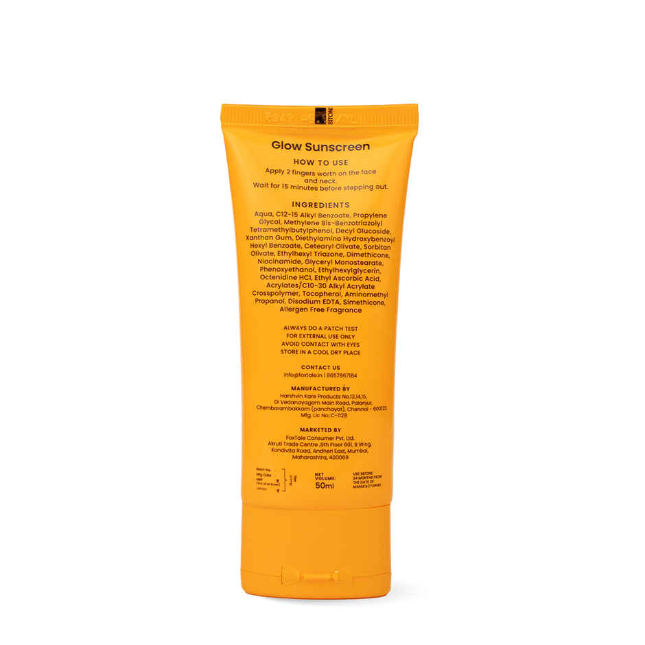 Foxtale Glow Sunscreen SPF50 PA++++ In-Vivo Tested