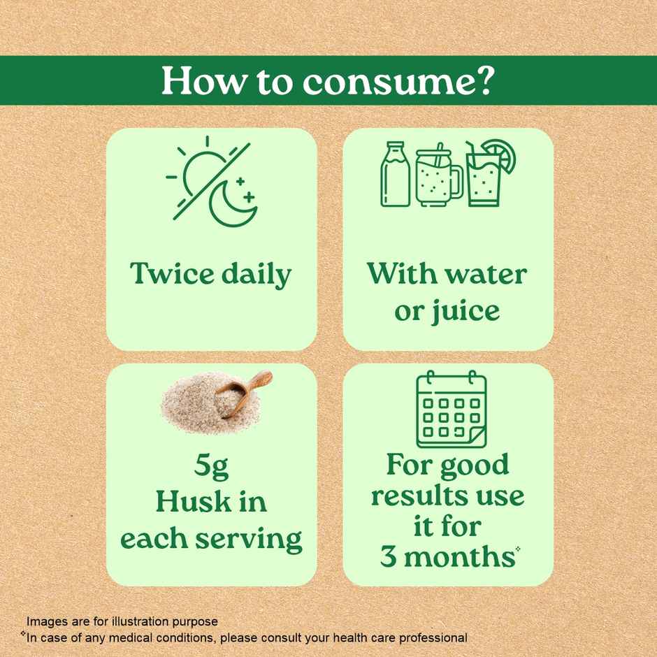 A TATA Product - Organic India Sat Isabgol Psyllium Whole Husk Powder With Dietary Fiber