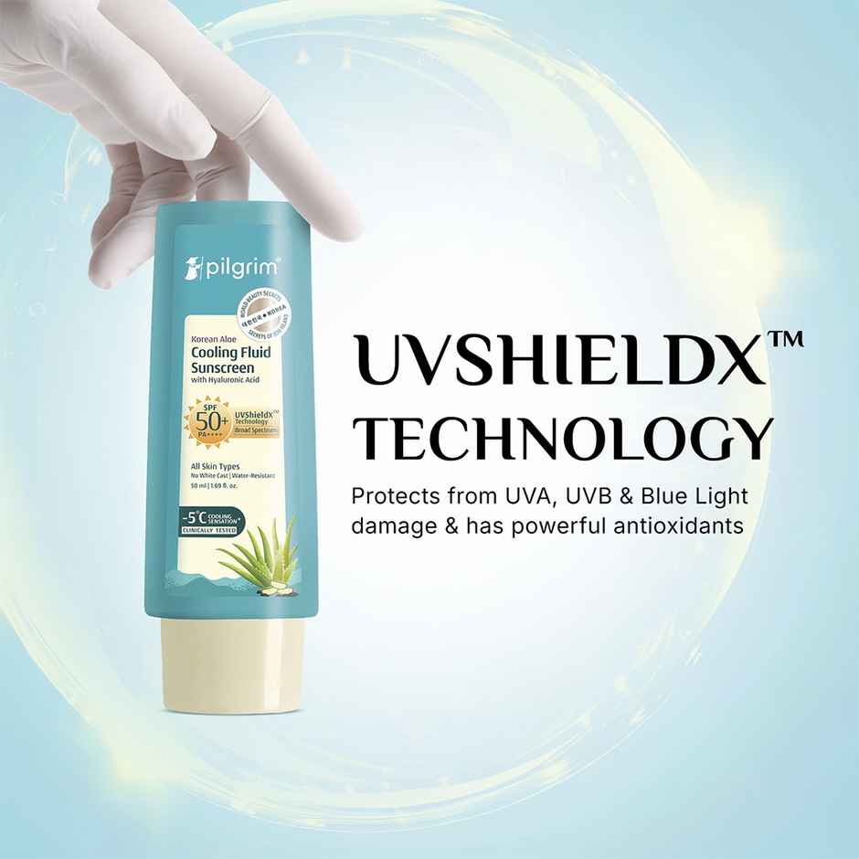 Pilgrim Korean Aloe Cooling Fluid Sunscreen SPF 50+ PA++++ with Hyaluronic Acid