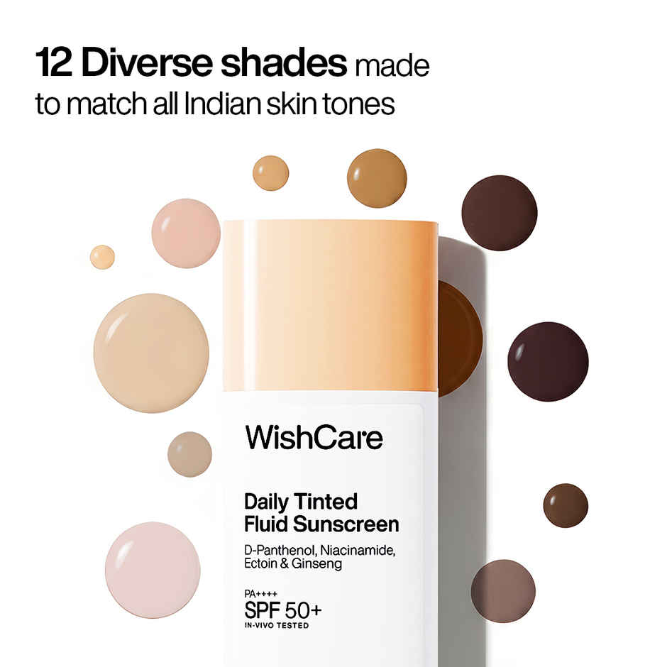 WishCare Daily Tinted Fluid Sunscreen SPF50PA++++ | L103 | All Skin Type | InVivo Tested