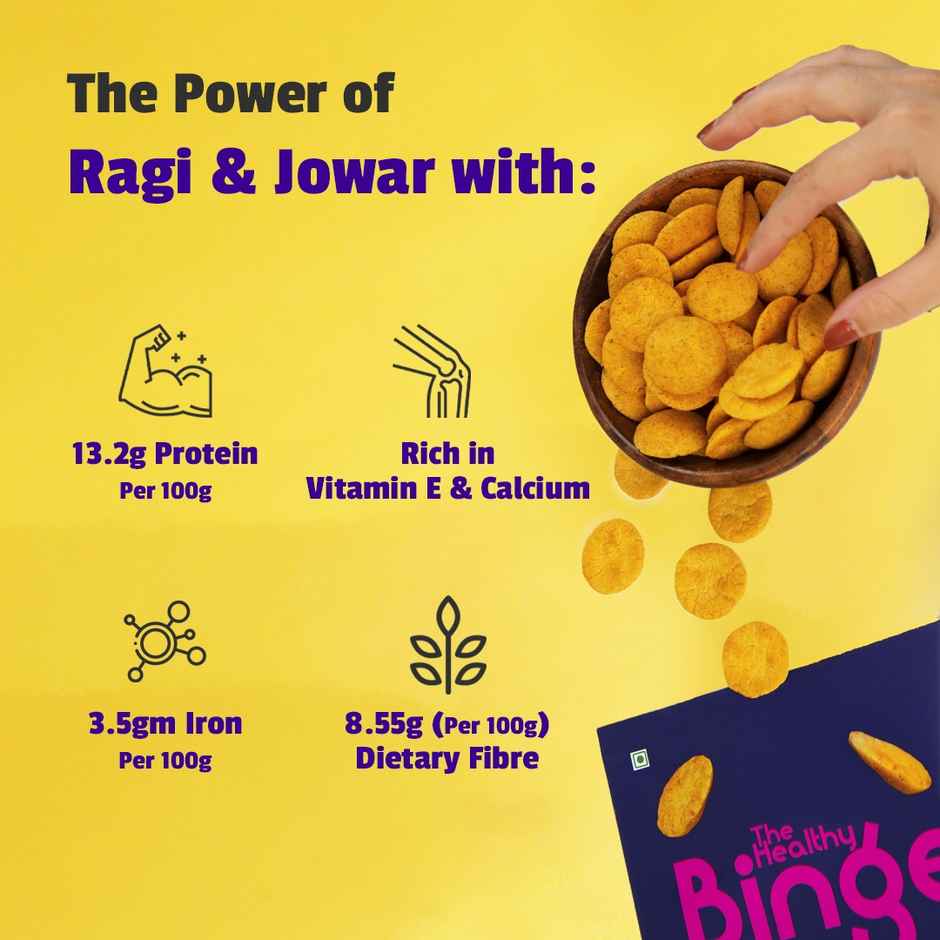 The Healthy Binge Ragi Baked Chips Chatpata Chaat- High Protein & Fibre