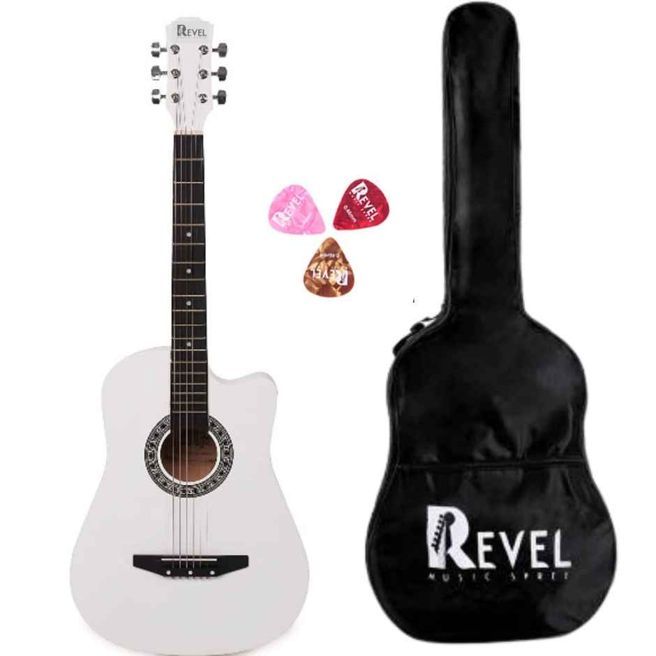 Revel Rvl-38C-Lgp-Wh 38 Inch Acoustic Guitar Linden Wood Ebony Right Hand Orientation | White