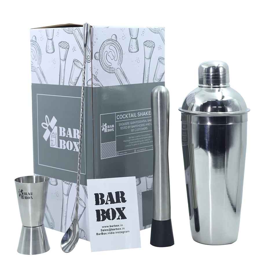 Bar Box 4 pcs Cocktail Shaker Set Food Grade Stainless Steel Bartender Bar Kit