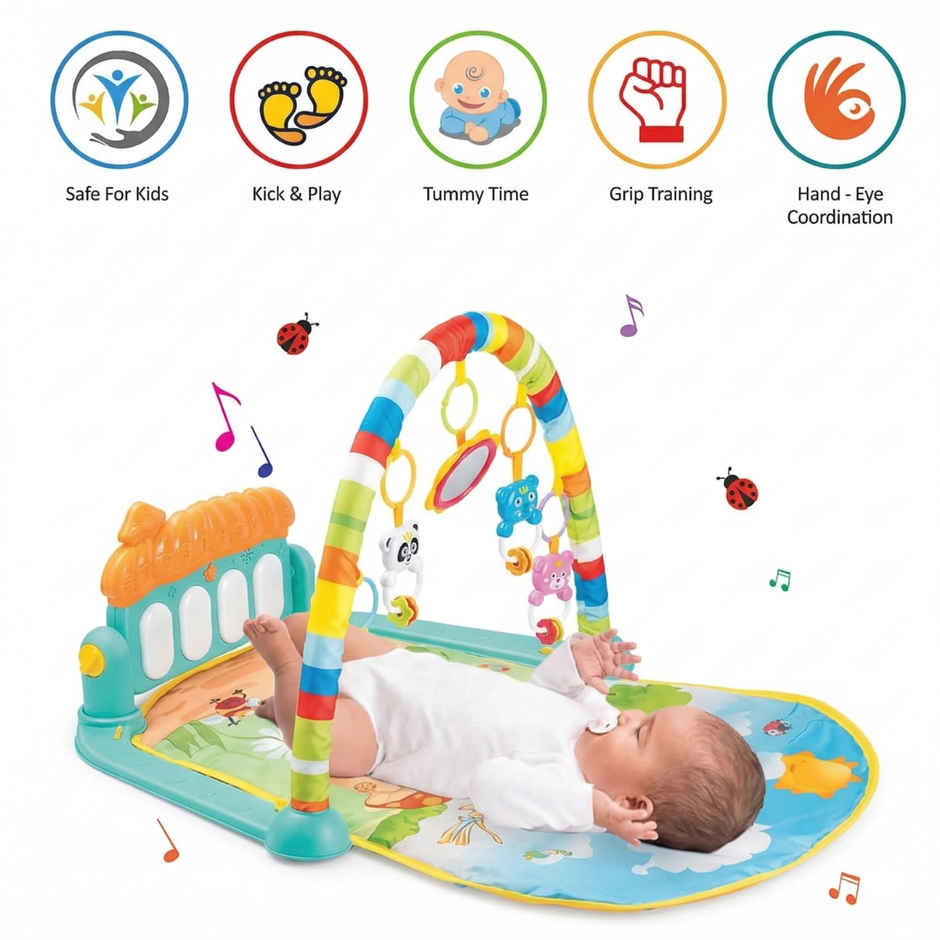 Apex Baby Play Gym with Kick & Play Piano | Musical Activity Mat