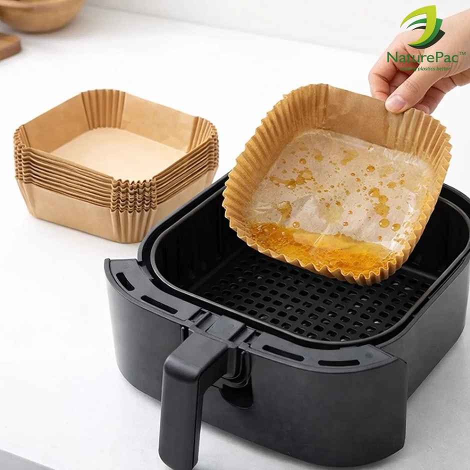 Naturepac AirFryer Paper Liners Square 8 inch