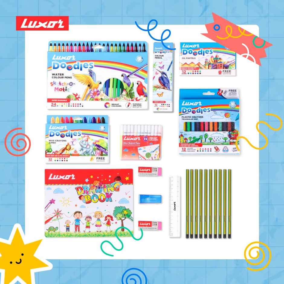Luxor Smart Artist Kit | Drawing Book | Sketching Set | Colouring Set | Stationary Set