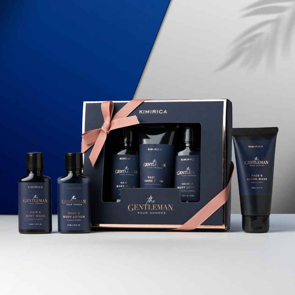 Kimirica Gentlemen Trio Gift Set | Grooming Set for Men | Shower Gel, Body lotion and Face wash