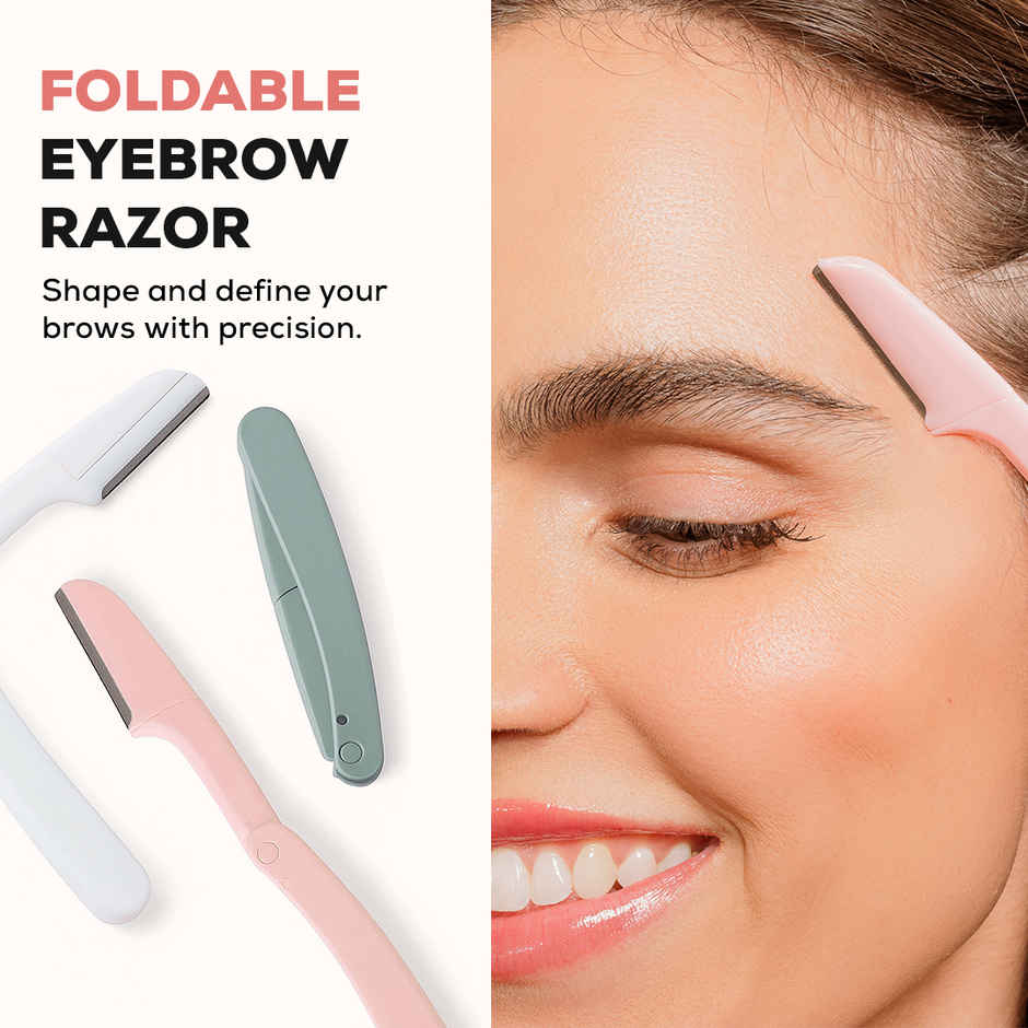Multibrite Foldable Eyebrow Razor | Face Hair Removal | Eyebrow Shaper & Grooming Tool