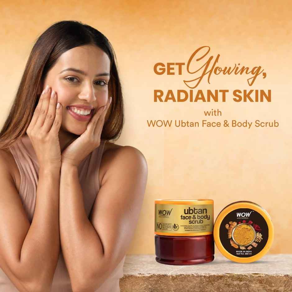 Wow Skin Science Ubtan Face & Body Pack With Chickpea Flour, Almond Shell Powder