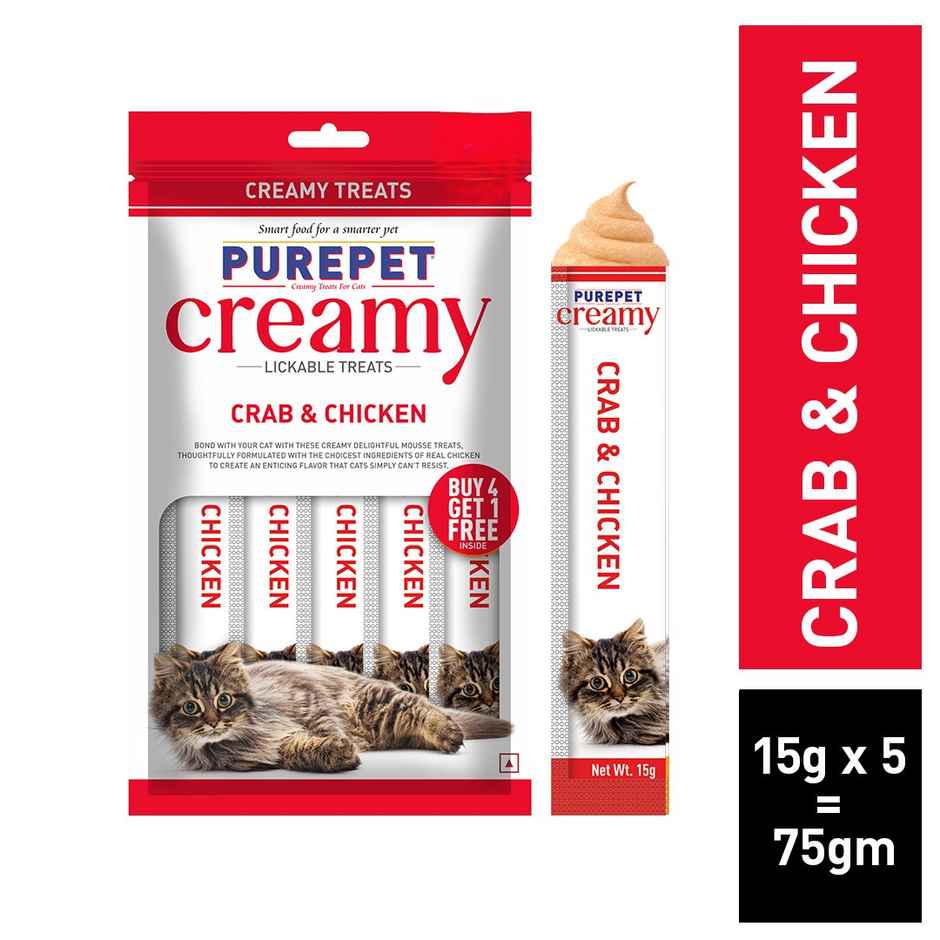 Purepet Crab and Chicken Creamy Lickable Cat Treats