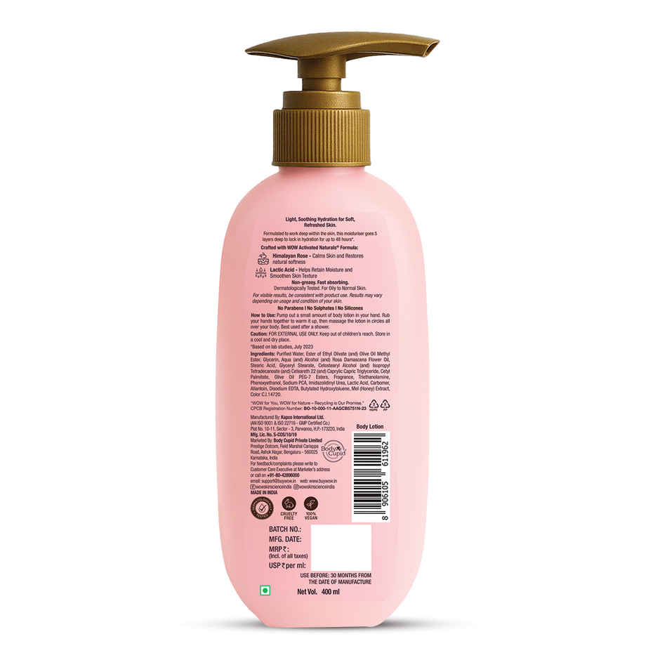 Wow Skin Science Himalayan Rose Soothing Body Lotion