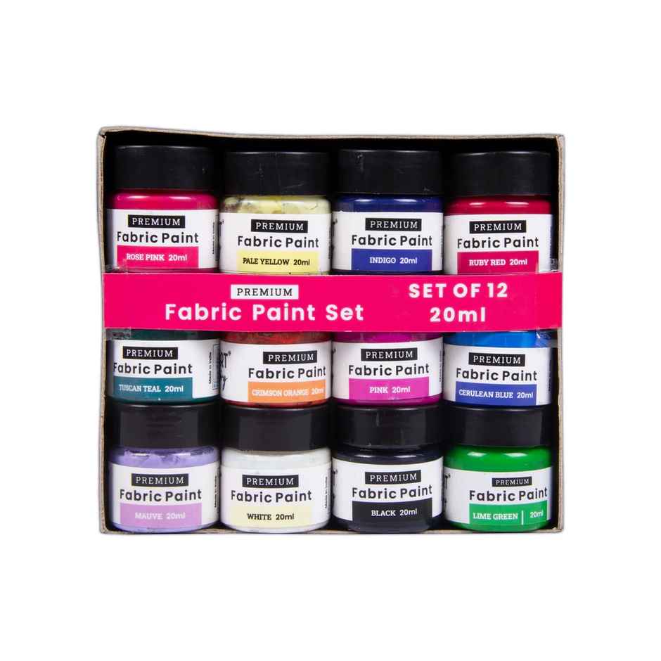Itsy Bitsy Acrylic Fabric Paint Set 12 Colours x 20 ml Each