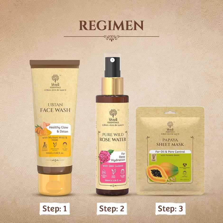 TAC - The Ayurveda Co. Khadi Essentials Papaya Sheet Mask for Oil Control and Brightening Skin