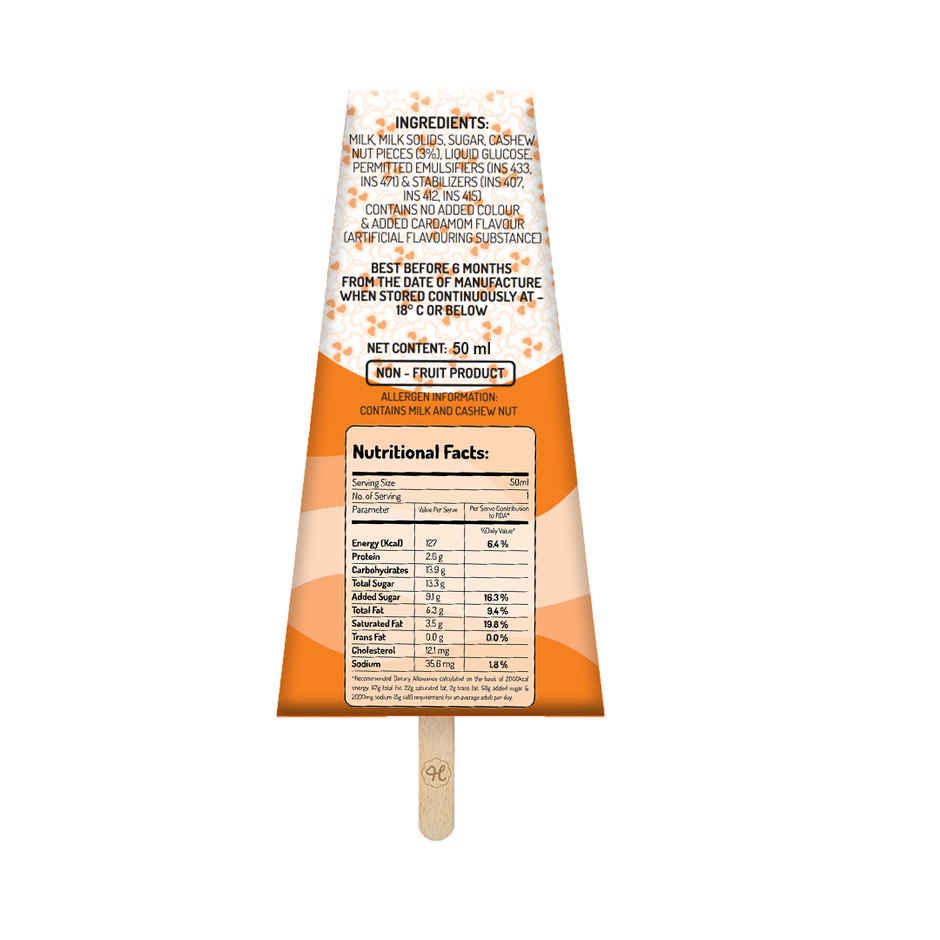 Hangyo Pista Kesar Kulfi Medium Fat Ice Cream (50ml) & Hangyo Malai Kulfi (50ml) Combo