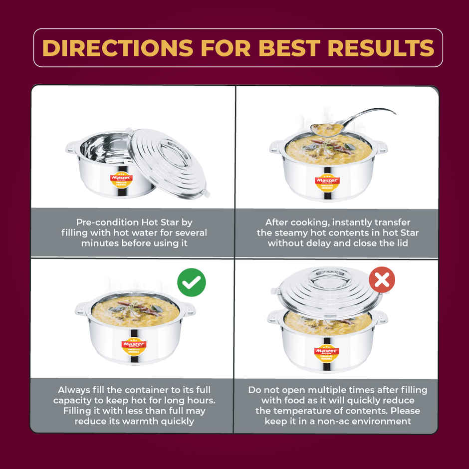 Master Hotstar Stainless Steel Casserole 1.5L