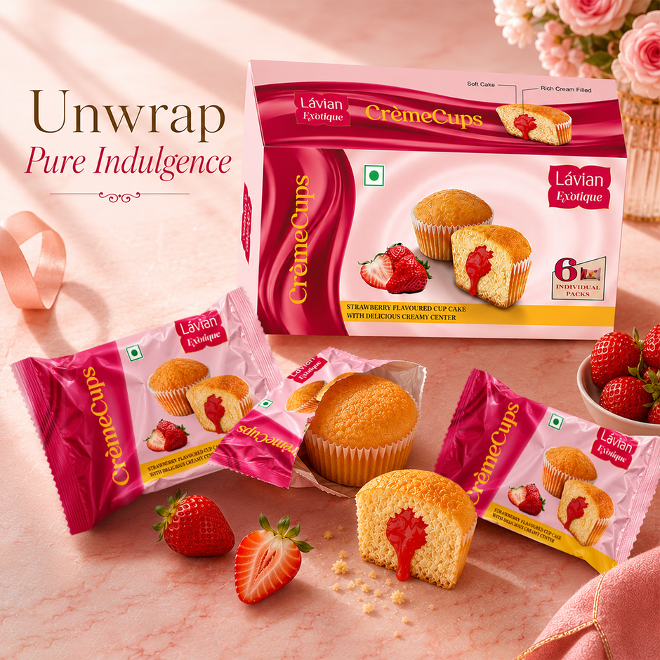 Lavian Exotique Creme Cups Strawberry | Dessert Delight