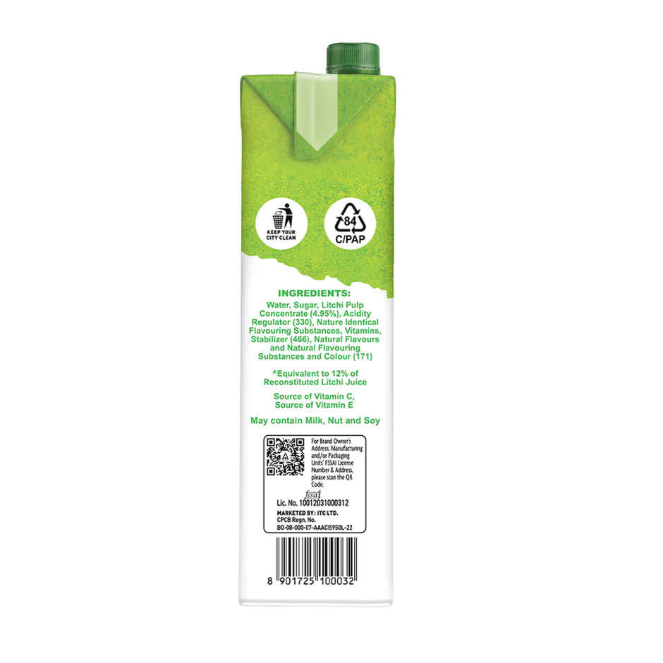 B Natural Litchi Juice, Vitamin C & E