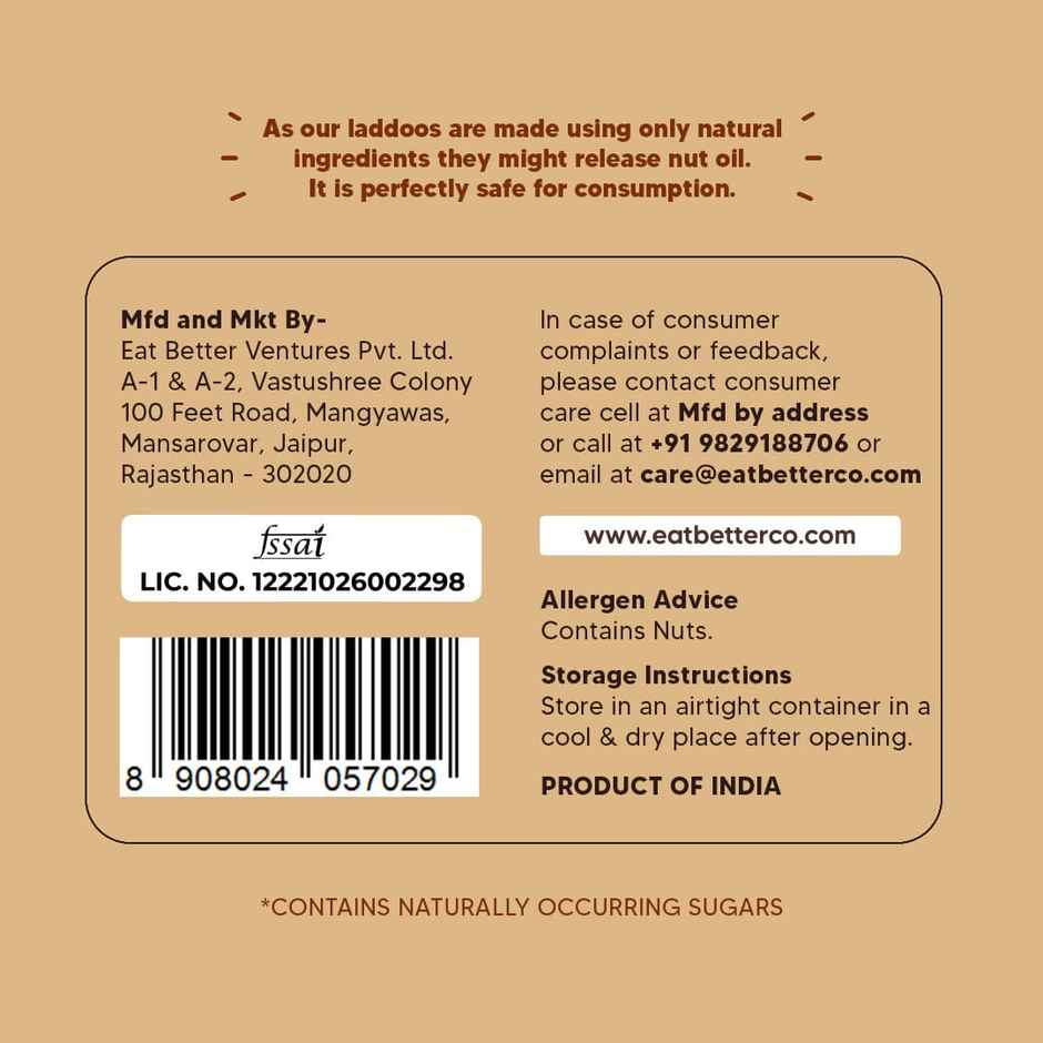 Eat Better Co Coffee & Almond Laddoos | No Added Sugar | High Protein | 100% Natural