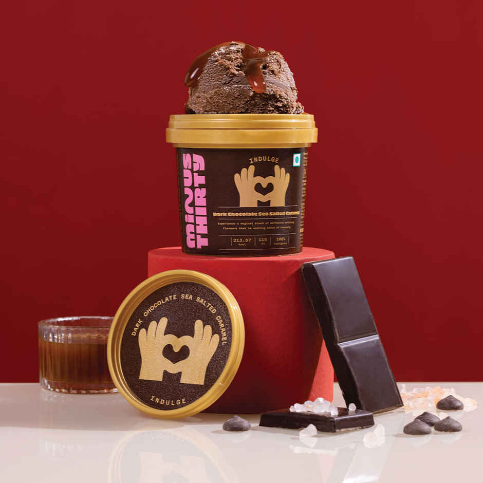 Minus Thirty Dark Chocolate Sea Salted Caramel Ice Cream Cup