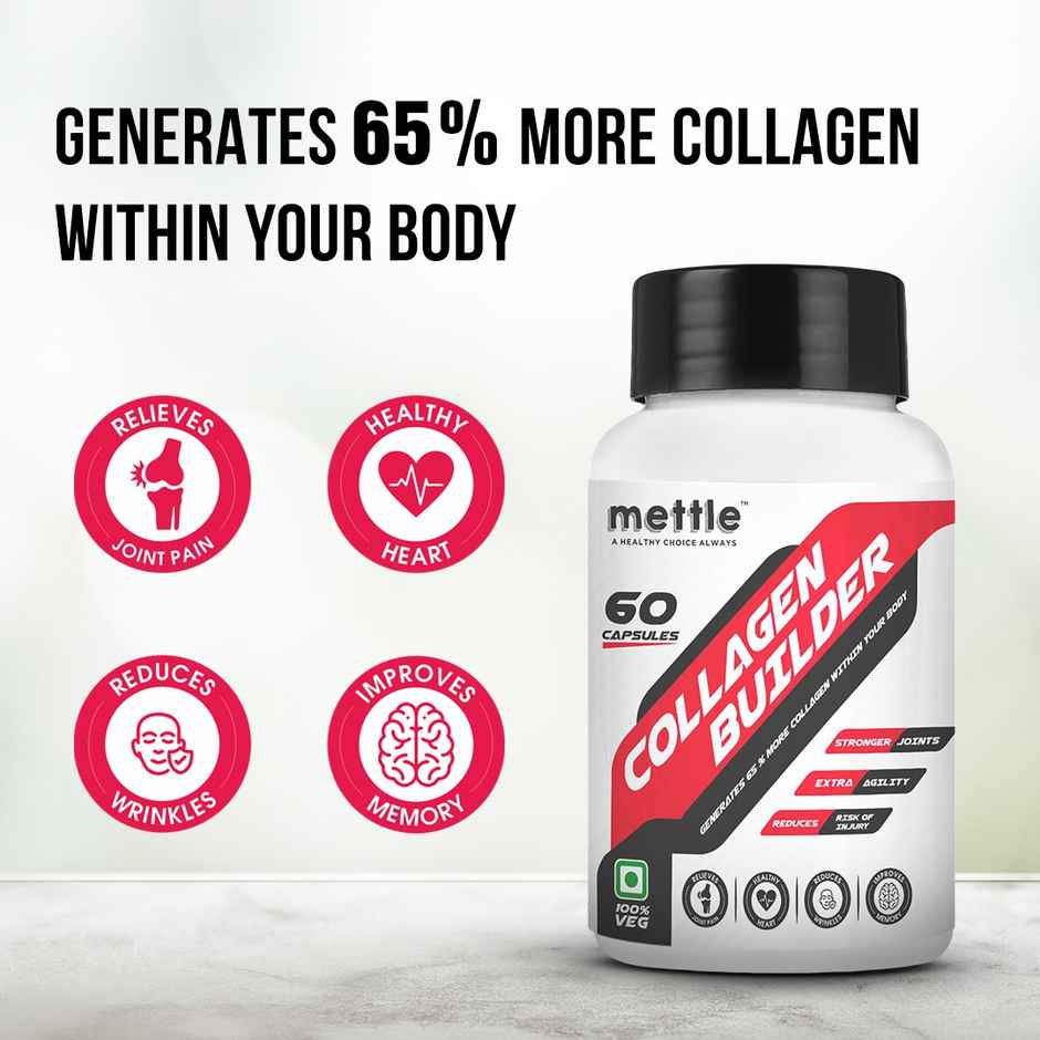 Getmymettle Collagen Builder, Supports Glowing Skin, Stronger Hair, Nails & Joints