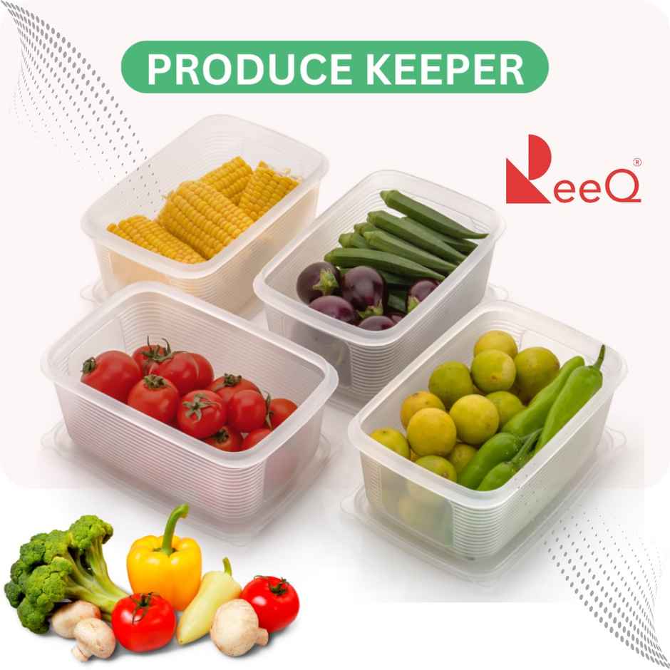 ReeQ Transparent Fridge Storage Container Box with Lid | 1.8 L