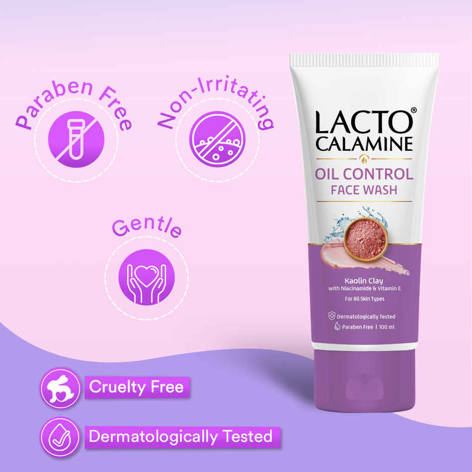 Lacto Calamine Facewash With Kaolin Clay And Niacinamide For Oily Skin