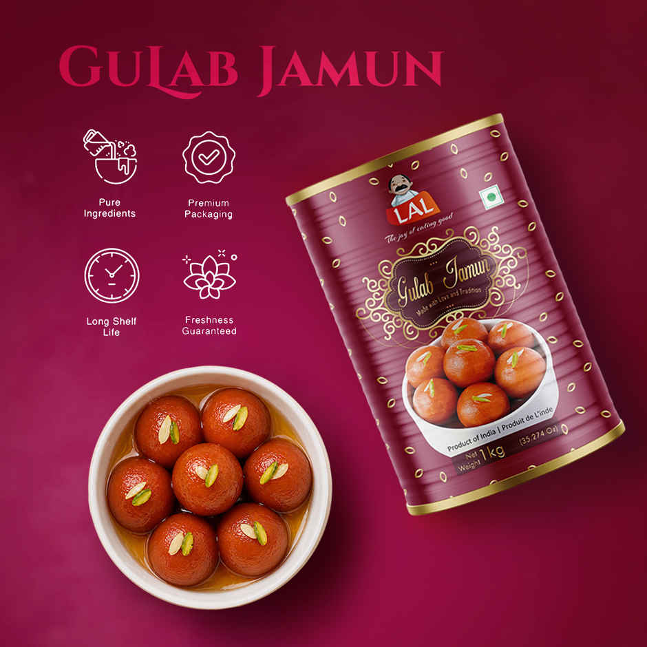 Lal Sweets Gulab Jamun | Soft & Syrupy Indian Sweet