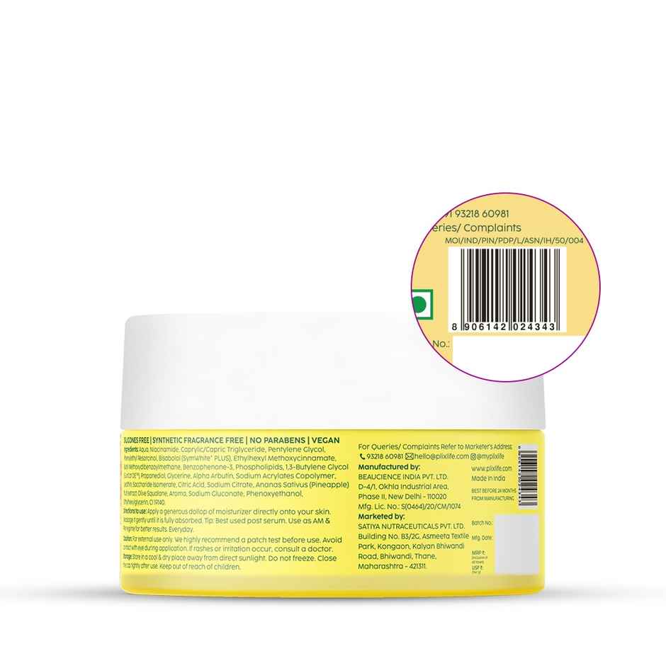 Plix Pineapple De-pigmentation Moisturizer with Symwhite Plus for Hyperpigmentation & Dark Spot Correction