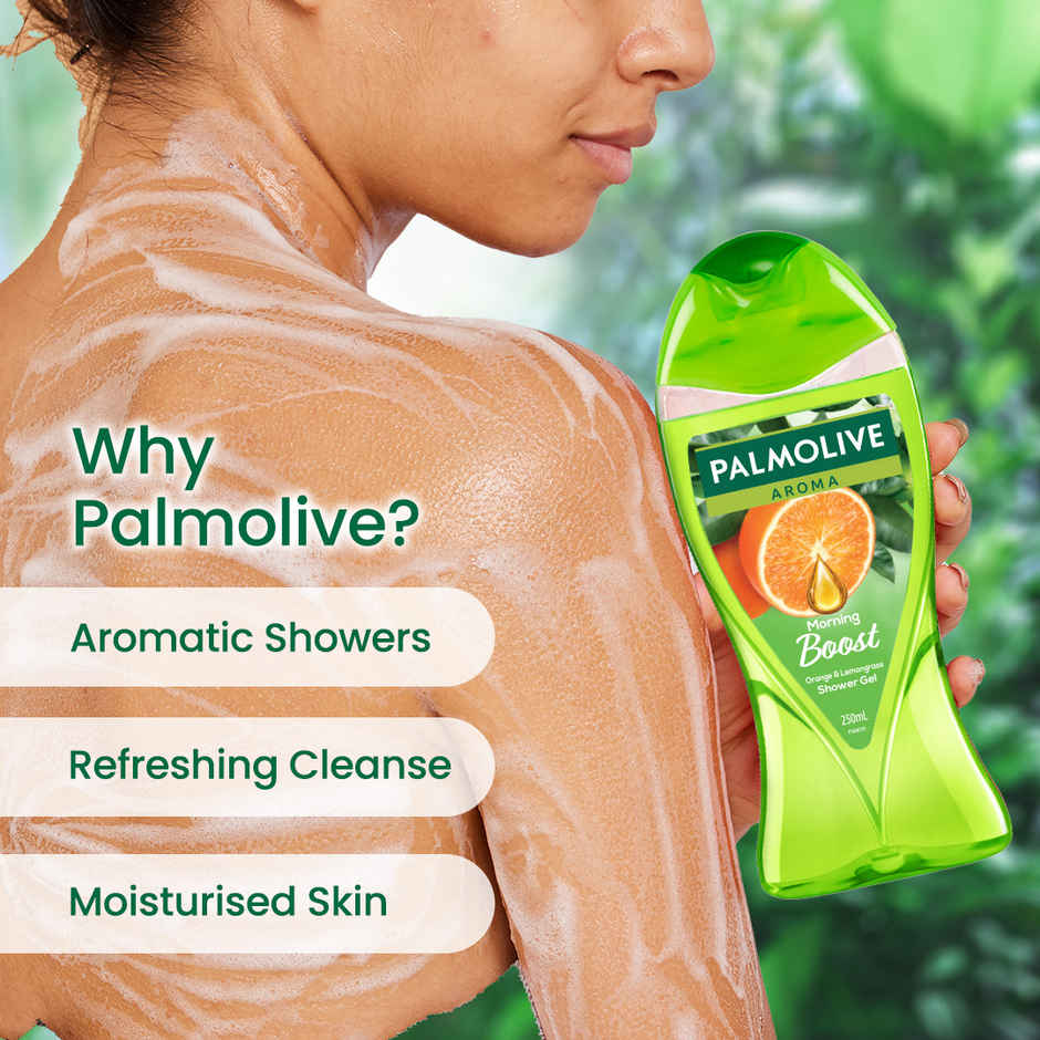 Palmolive Orange Essential Oil & Lemongrass Aroma Morning Boost (Tonic), Brightening Body Wash