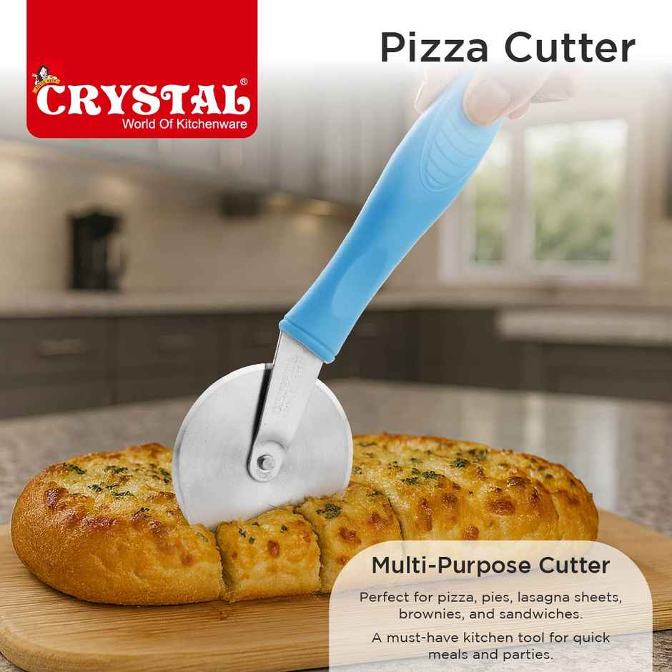 Crystal Stainless Steel Pizza Cutter, Multicolour