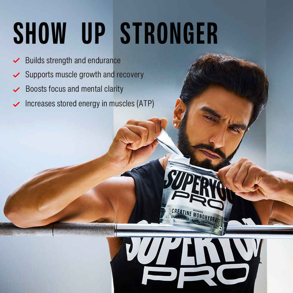 Superyou Pro Fermented Yeast Protein- Coffee | 24G Protein Per Scoop (1kg) & Superyou Pro Micronised Creatine Monohydrate | 33 Servings | Unflavoured (100g) Combo