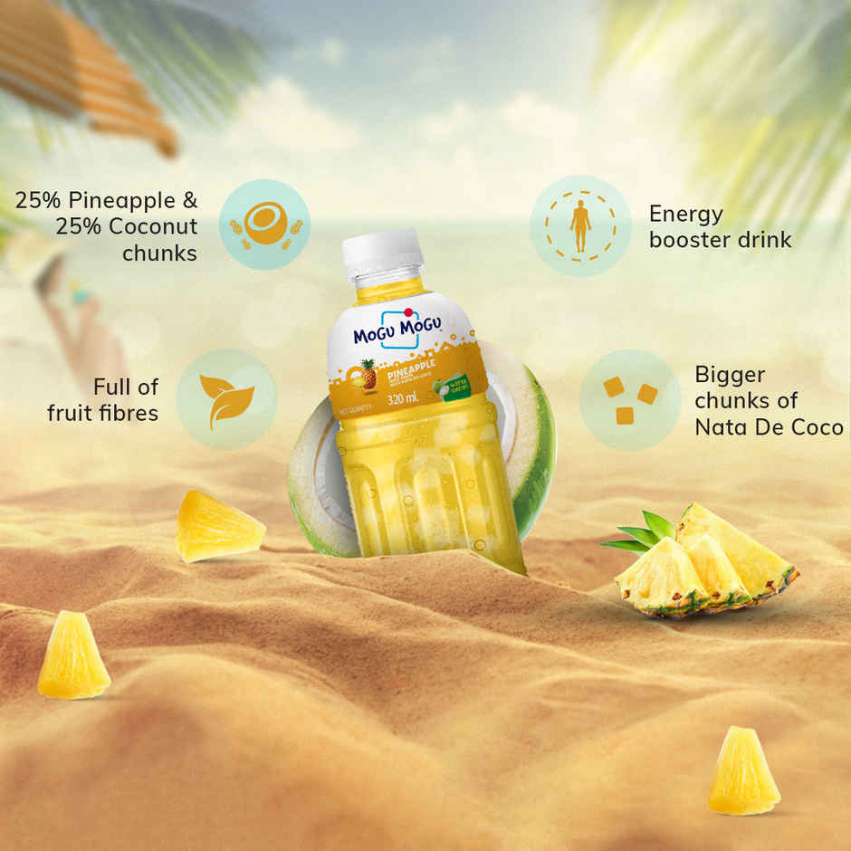 Mogu Mogu Pineapple Fruit Drink with Nata de Coco
