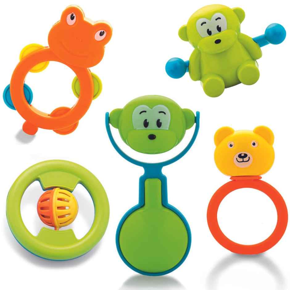 Storio Abs Baby Toys Rattles And Teethers Set| Multicolour