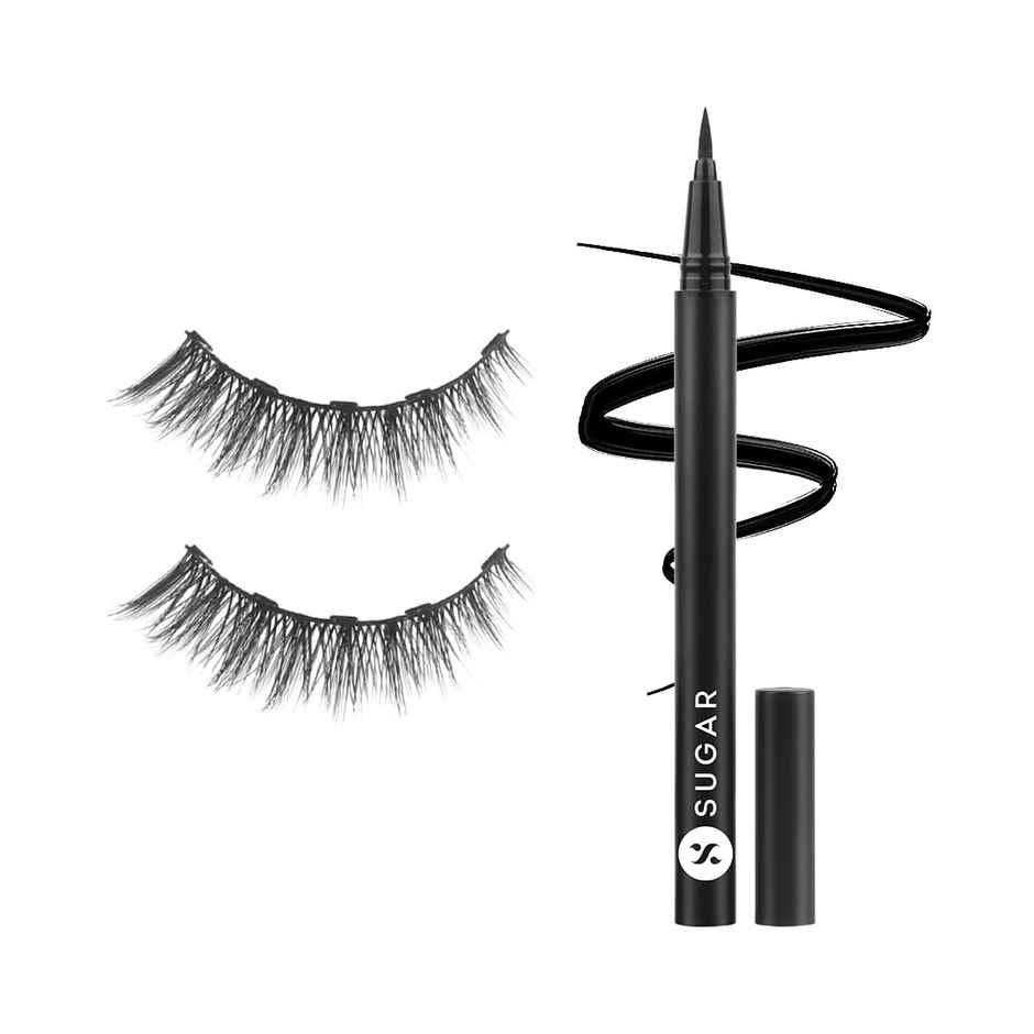 SUGAR Cosmetics Maximeyes Drama Magnetic Eyelashes + Eyeliner - 02 Exceptional
