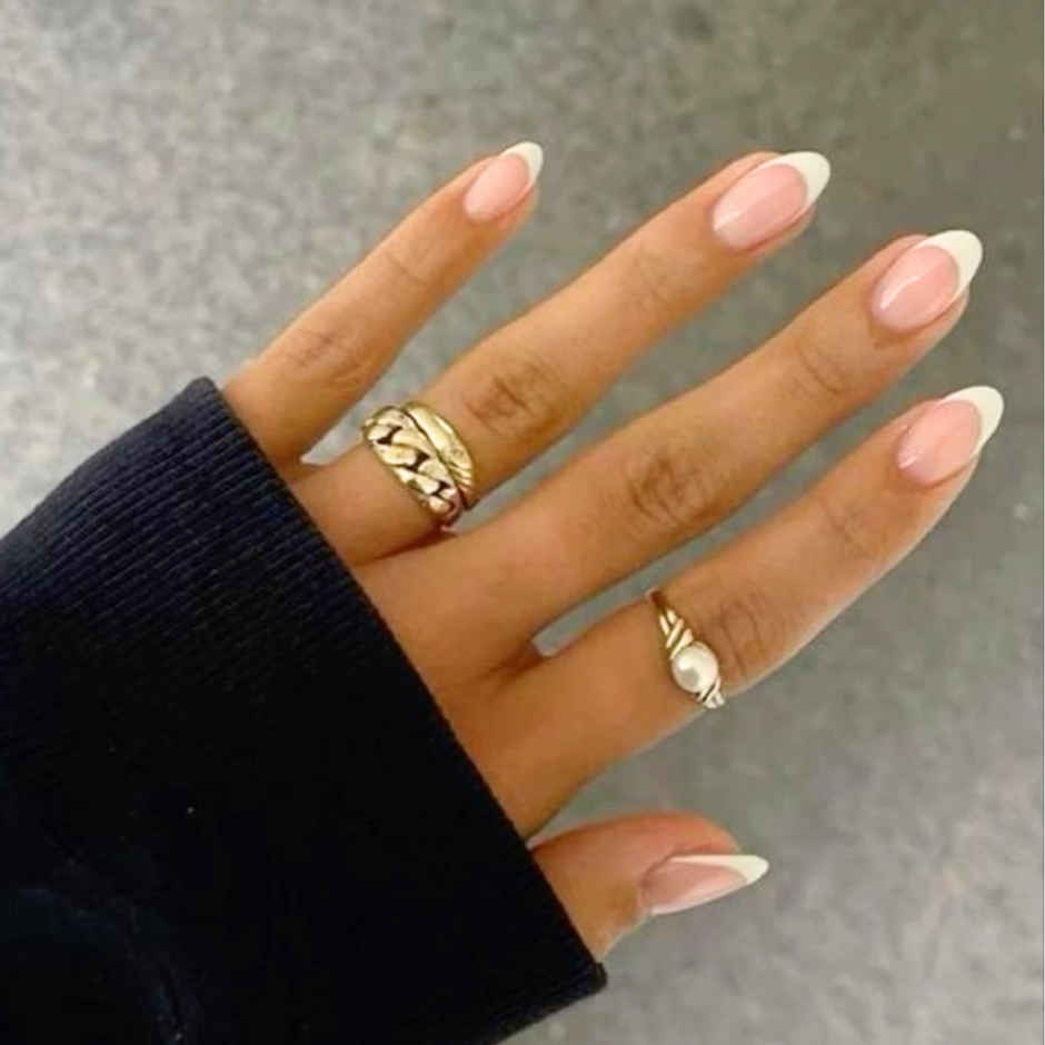 Polish Me Pretty Luxe Press On Nails - French Vanilla - Oval Short