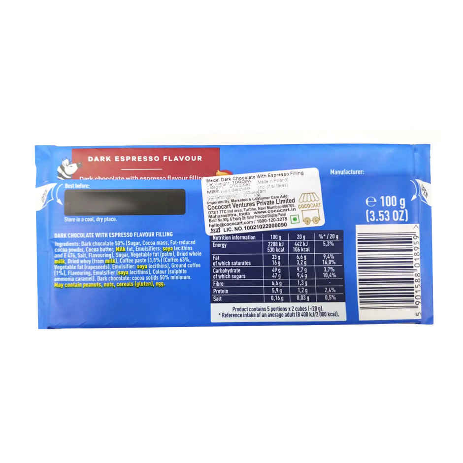 Wedel Dark Chocolate With Espresso Filling Bar