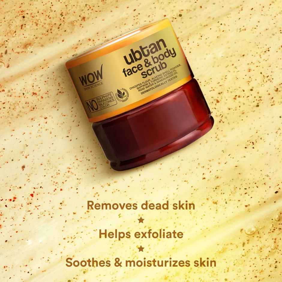 Wow Skin Science Ubtan Face & Body Pack With Chickpea Flour, Almond Shell Powder
