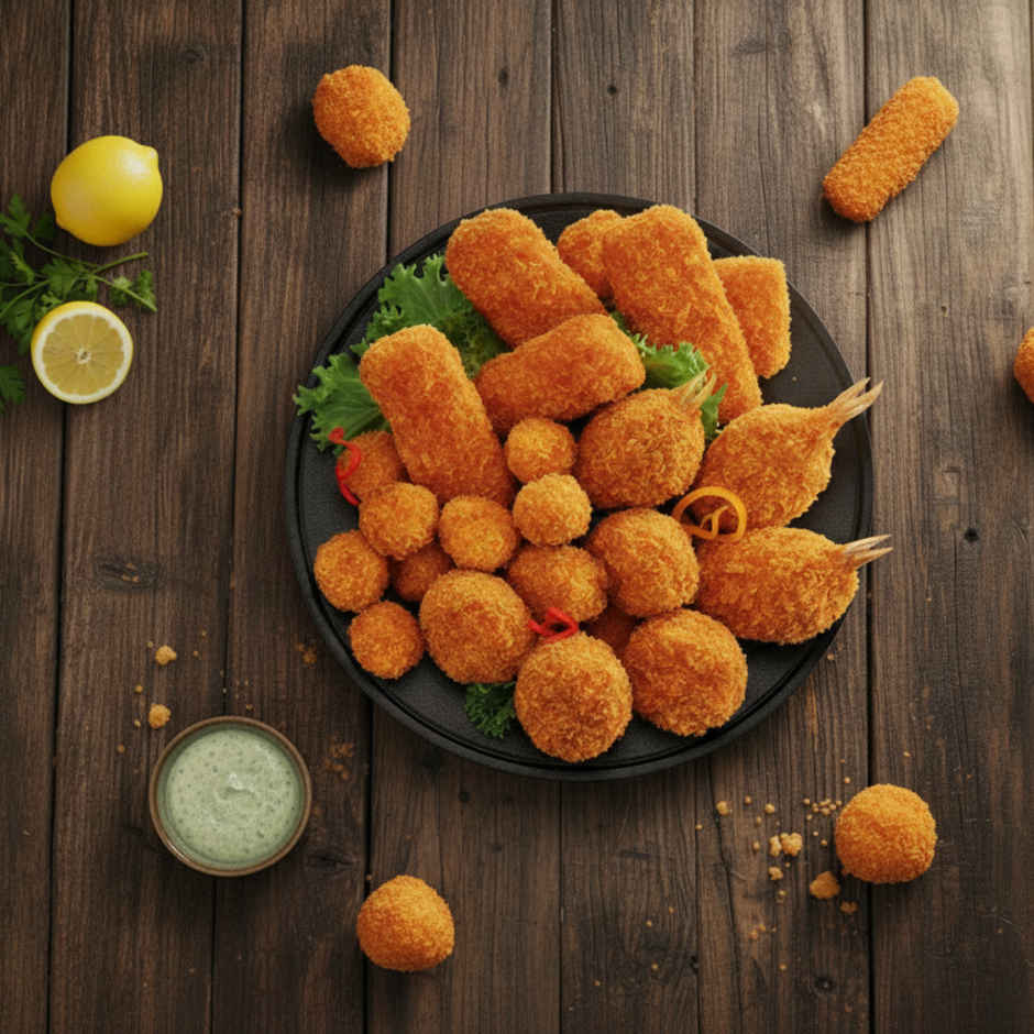 Gadre Seafood Platter | No Added Preservatives | Frozen Seafood Snacks | Ready To Fry Non Veg Snack