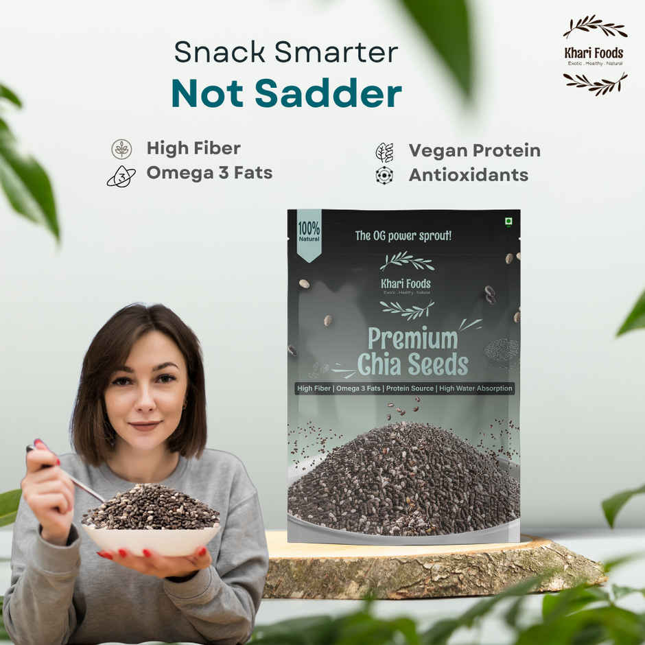 Khari Foods Premium Chia Seeds | Fiber Rich | Omega 3 Fatty Acids