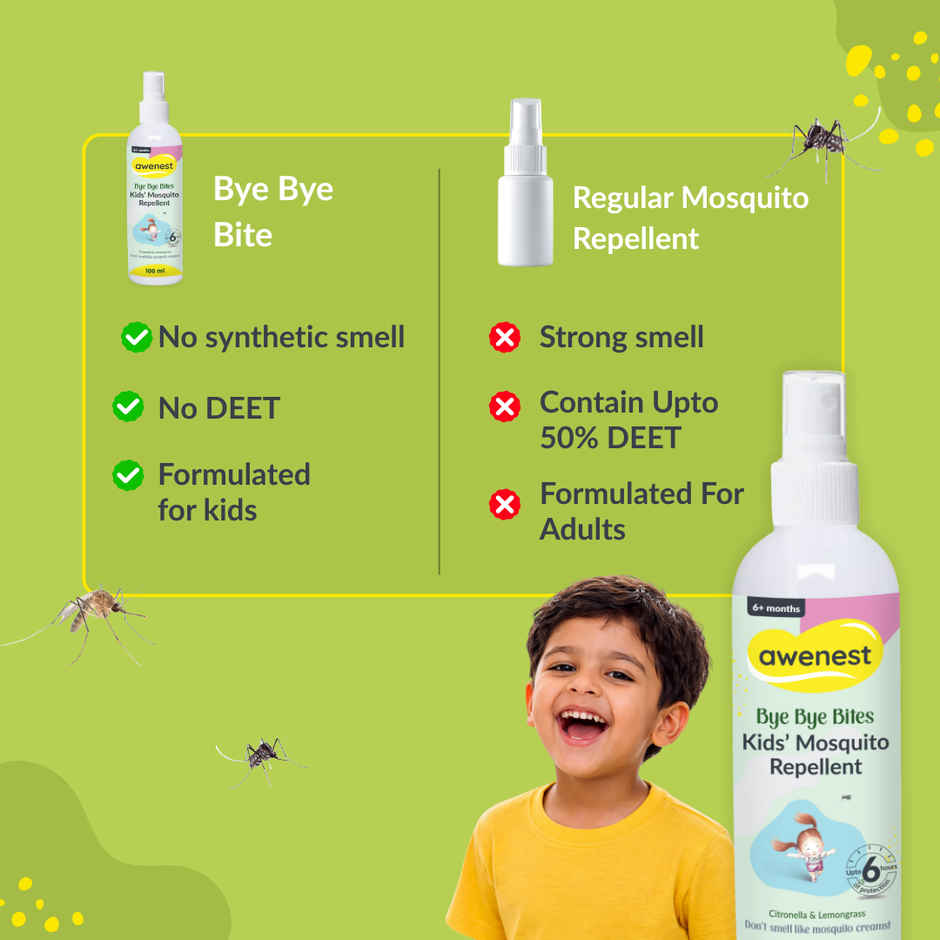 Awenest Bye Bye Bites Kids Mosquito Repellant Spray