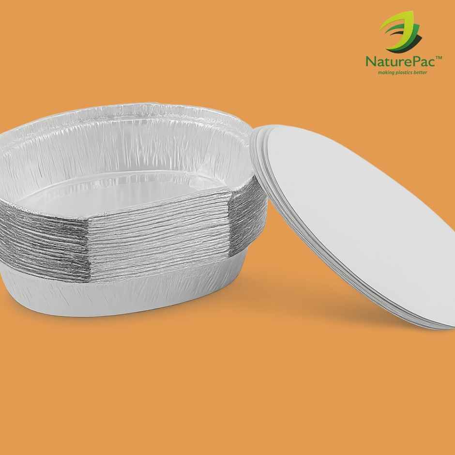 Naturepac Foil Container + Lid 600 ml | Sturdy & Practical
