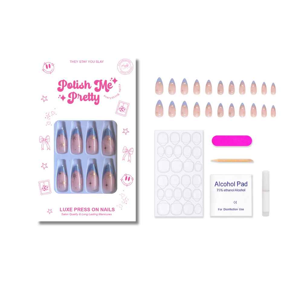 Polish Me Pretty Luxe Press On Nails - Glitzo - Almond Short