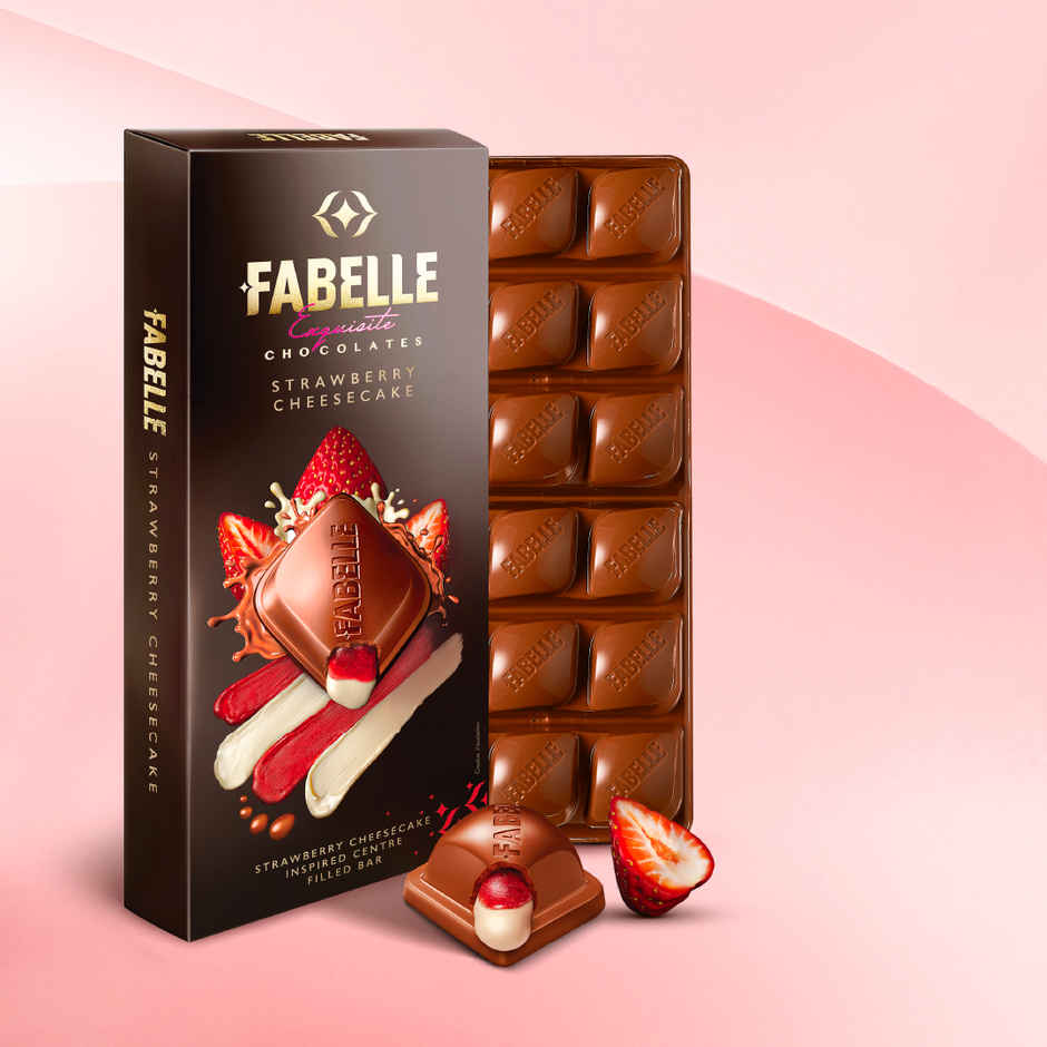 Fabelle Luxury Chocolates Strawberry Cheesecake Handcrafted Bar
