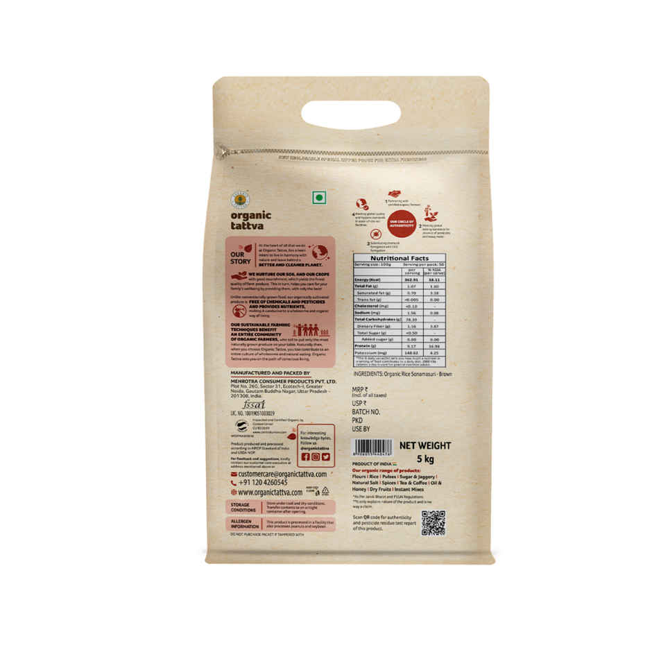 Organic Tattva Sonamasuri Rice Brown