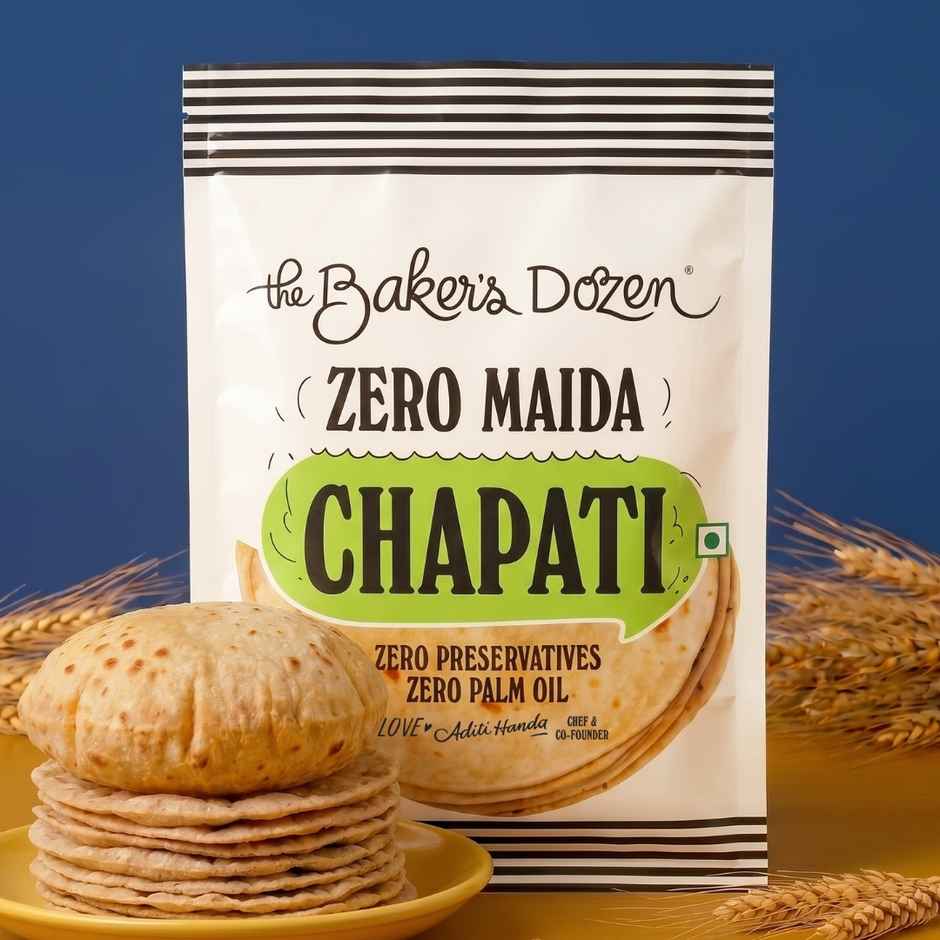 The Baker's Dozen Zero Maida Chapati | Ready to Eat | Ready to Cook | Wheat Roti | Clean Label
