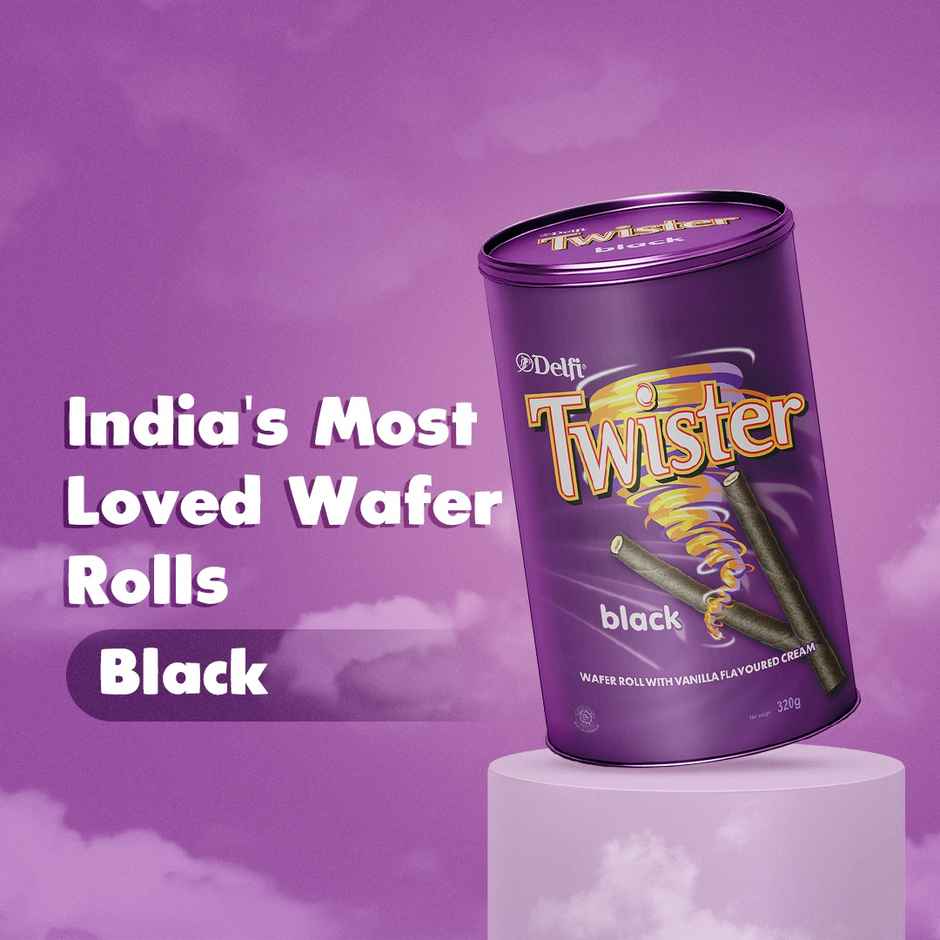 Delfi Twister Black Wafer Rolls