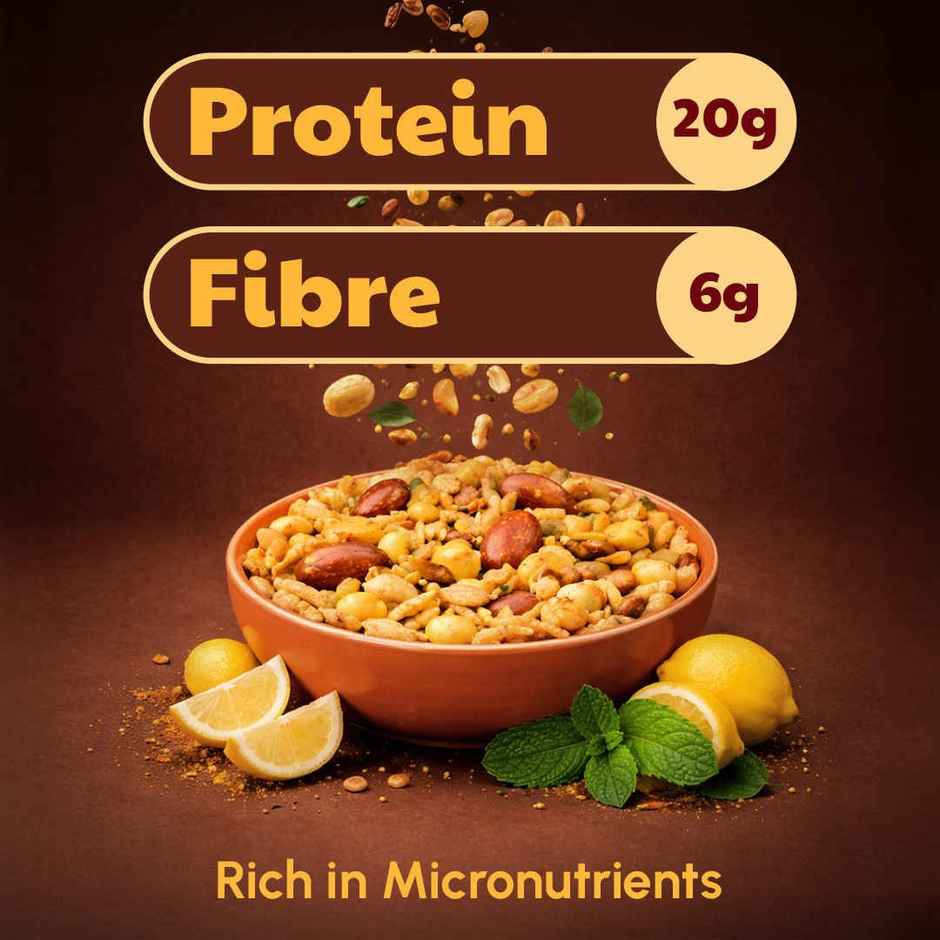 Right Shift High Protein Roasted Mixture | Khatta Meetha Namkeen | No Palm Oil | 20g Protein | Not Fried | Healthy Snack