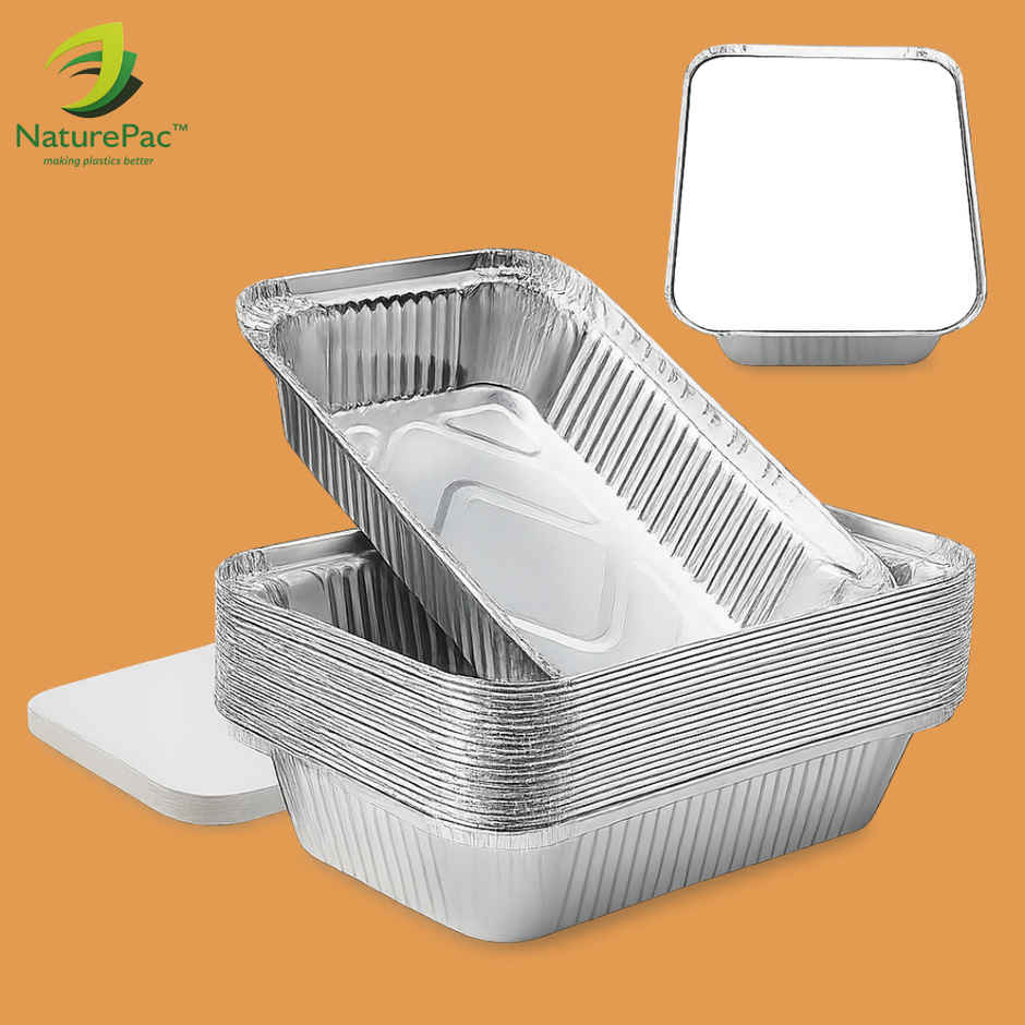 Naturepac Foil Container + Lid 750 ml | Sturdy & Practical